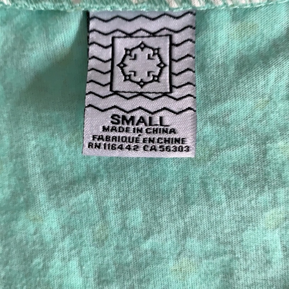 Empyre Mint Green with Daisies Scoop Neck tank S - Picture 5 of 7